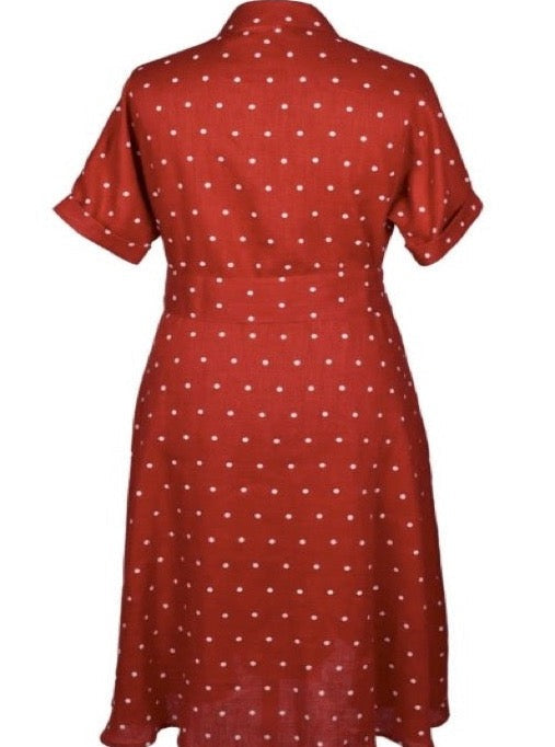 red polka dot dress back