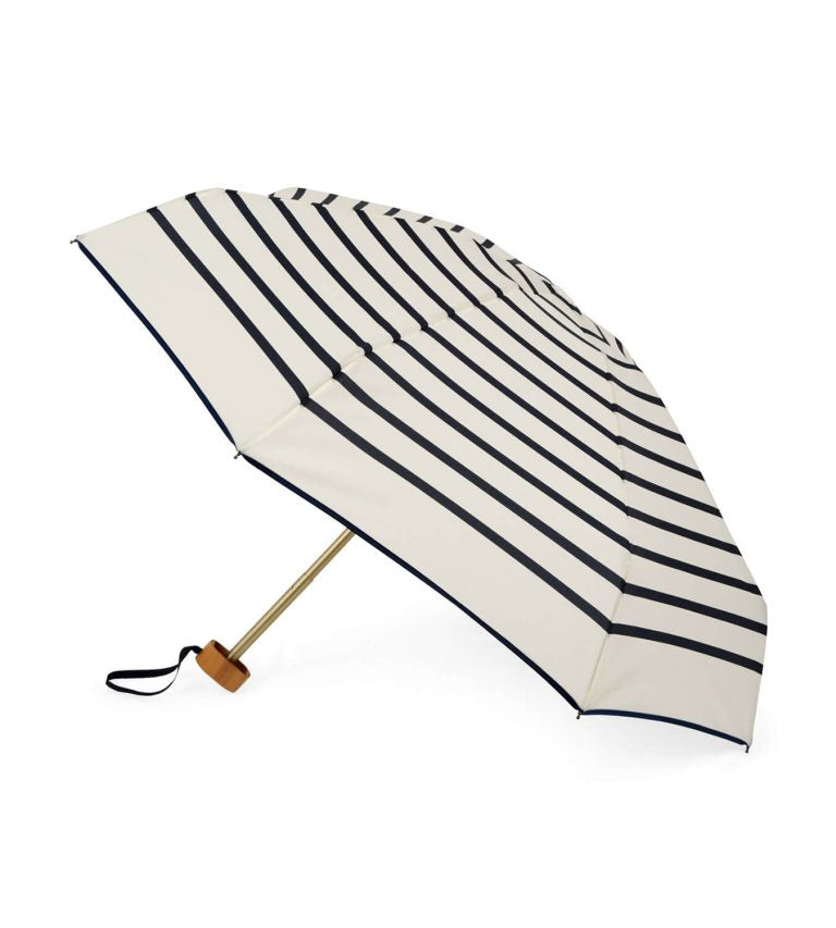 open umbrella white and navy stripes