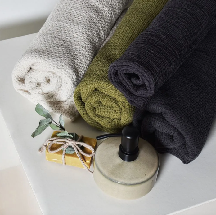 Linen/Cotton Waffle Towel Milk (2 size options)