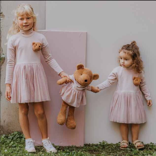 Turtleneck Tutu Dress Dusty Pink