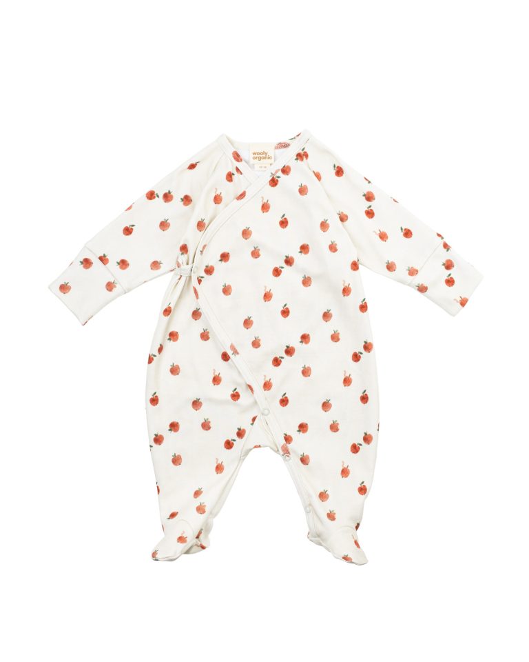 Organic Cotton Wrap Sleepsuit Apple