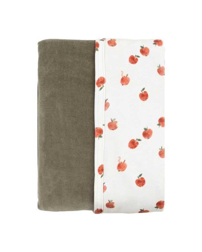 Organic Cotton Velour Blanket Apple