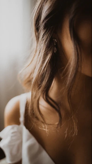 Woman with glossy hair.
