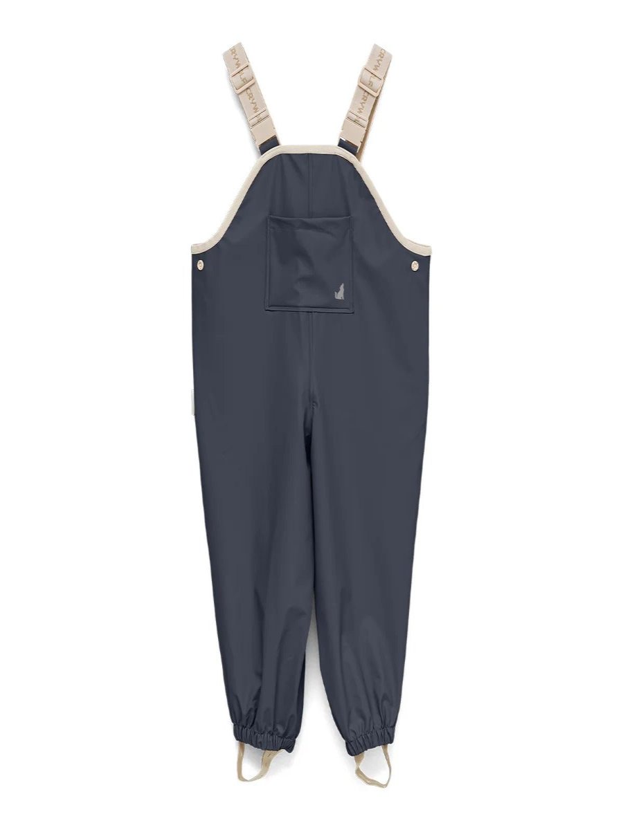 indigo rain overalls front view