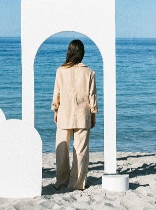 Hobo blazer sand back view