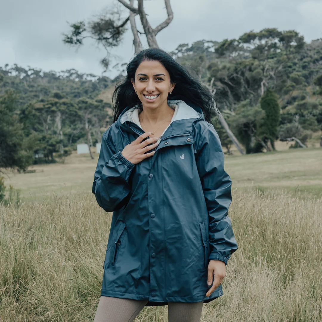 Waterproof jacket for women Crywolf, navy, on mpdel