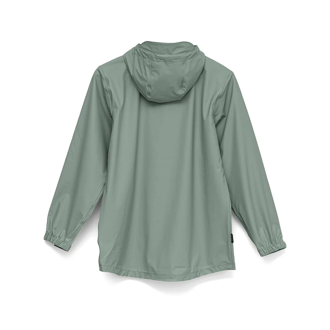 moss rain jacket back