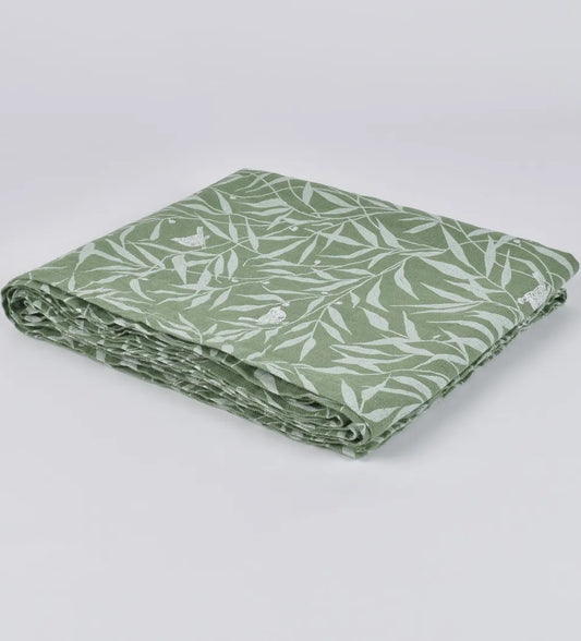 Linen/Cotton Runner 42x200cm Green Leaf