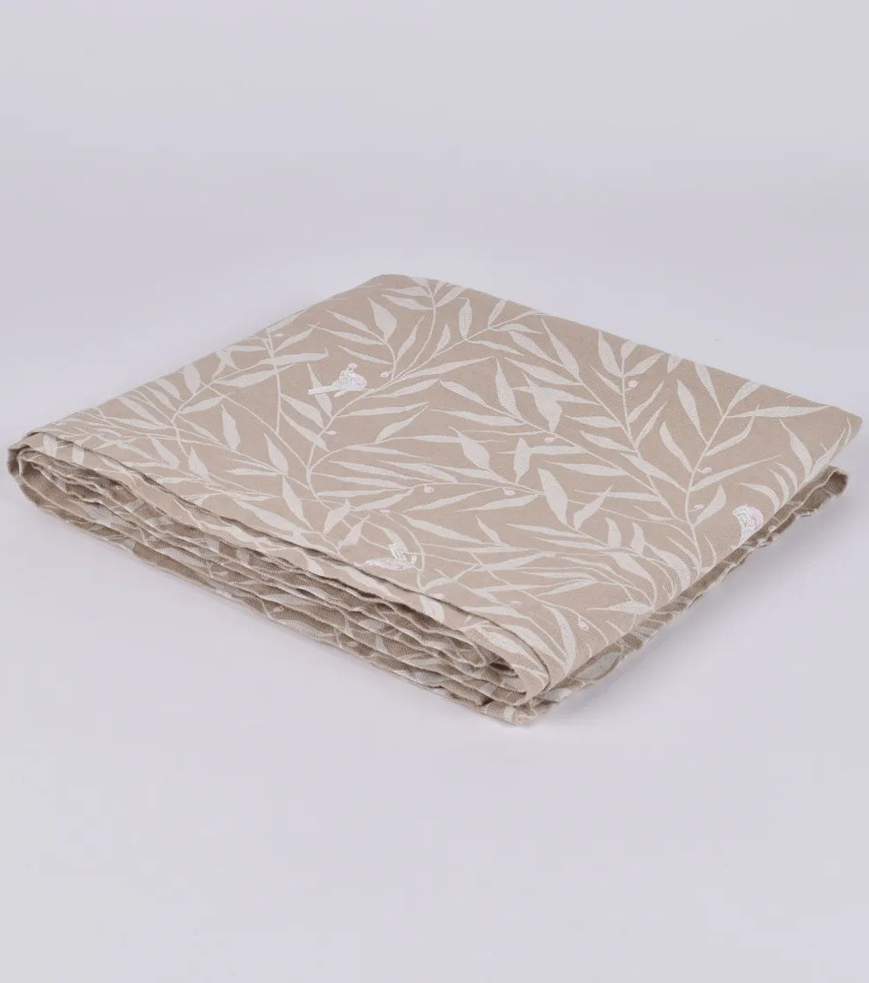 Linen/Cotton Runner 42x200cm Sand Leaf