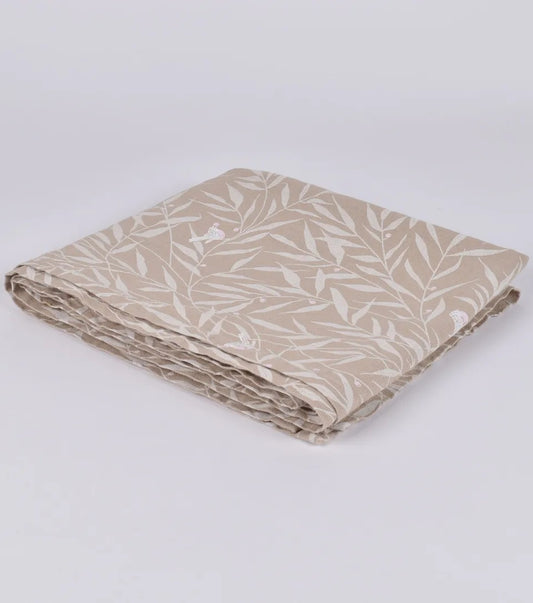 Linen/Cotton Runner 42x200cm Sand Leaf