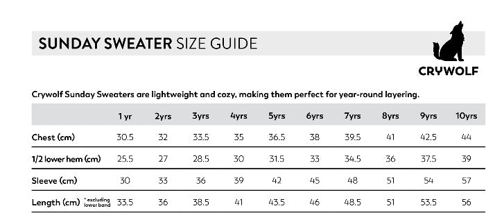 size chart