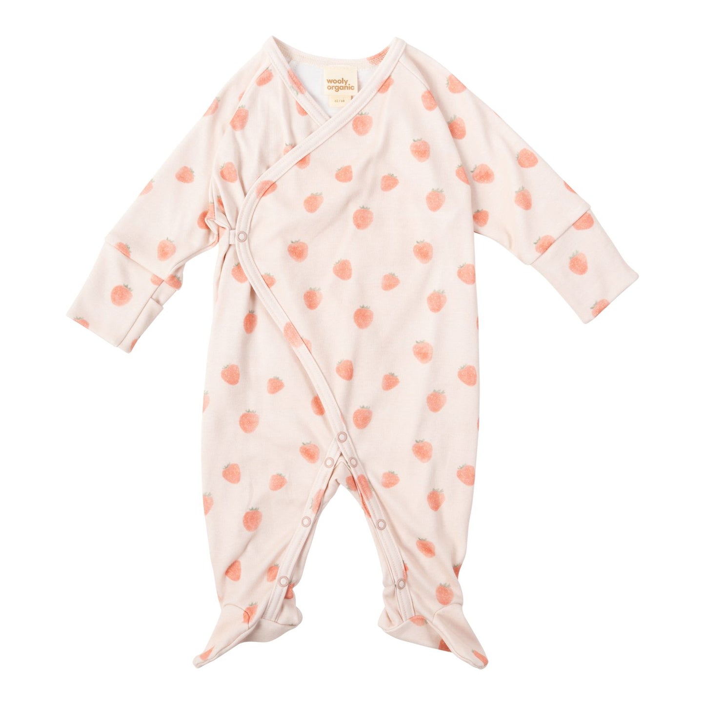 Organic Cotton Wrap Sleepsuit Strawberry