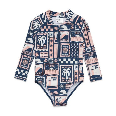 CRYWOLF LONG SLEEVE SWIMSUIT Blush