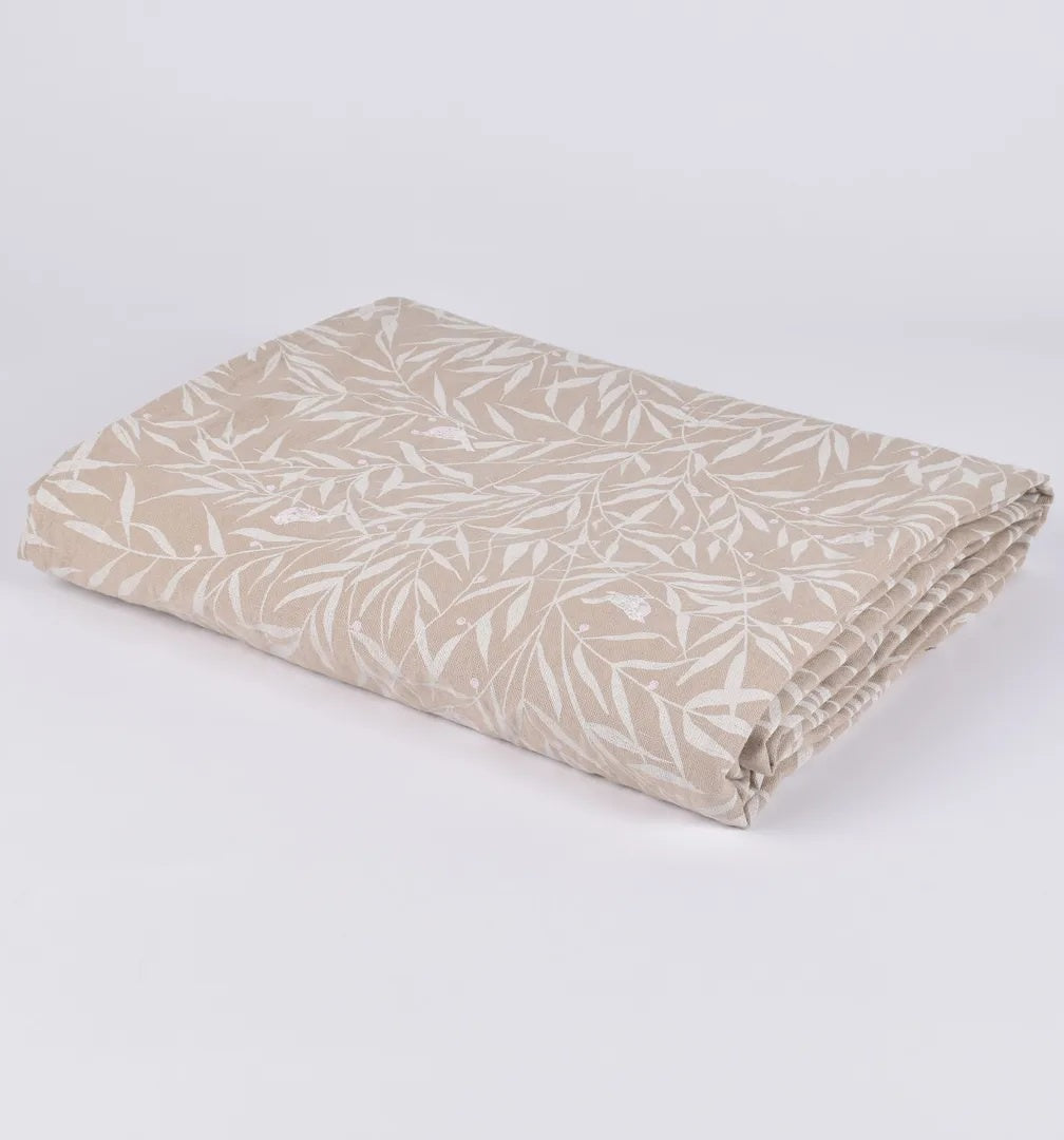 Linen Table Cloth Sand Leaf