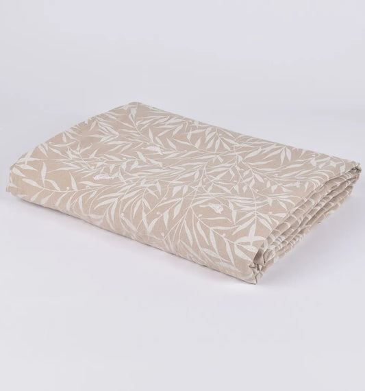 Linen Table Cloth  Sand Leaf