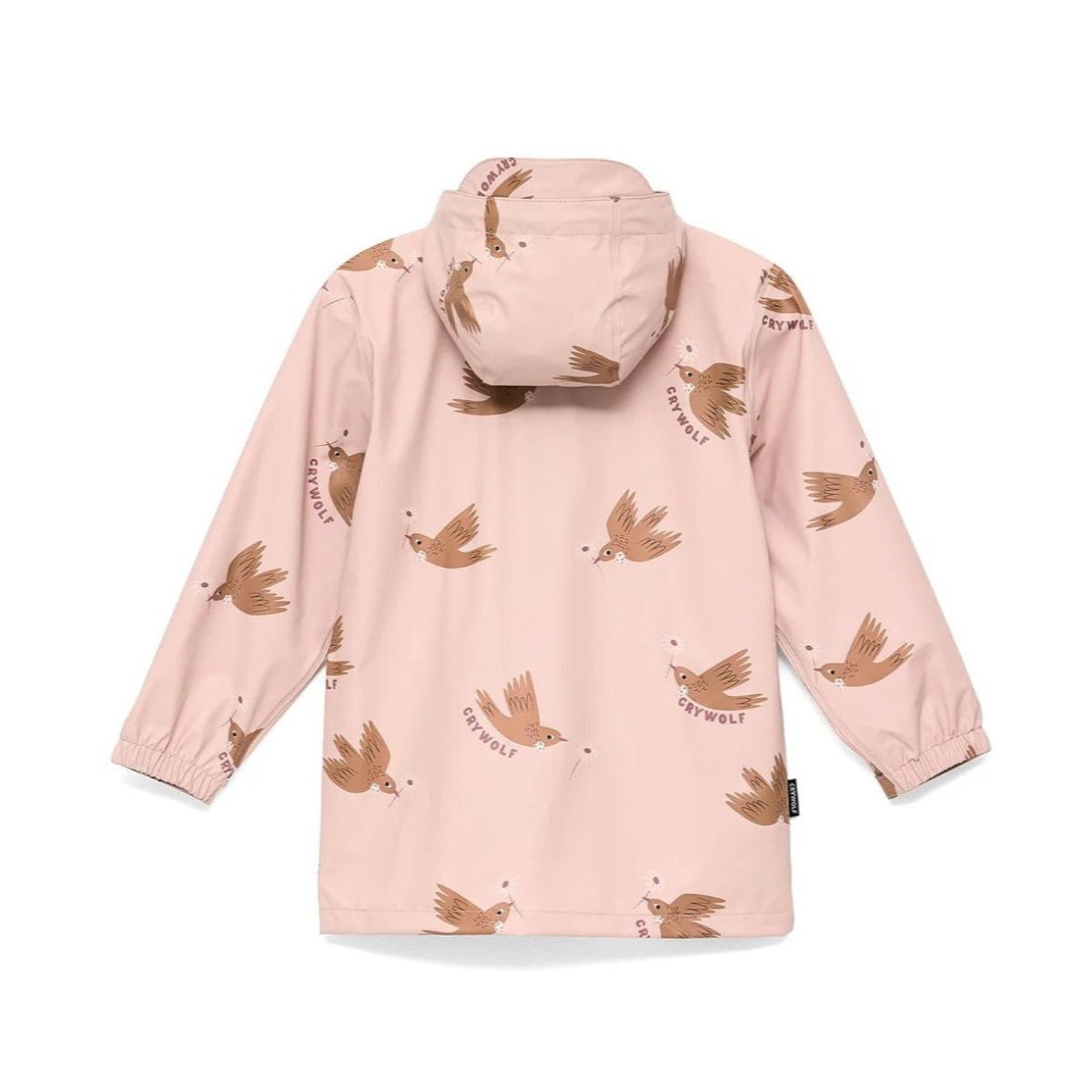 Childs tui rain coat pink back view