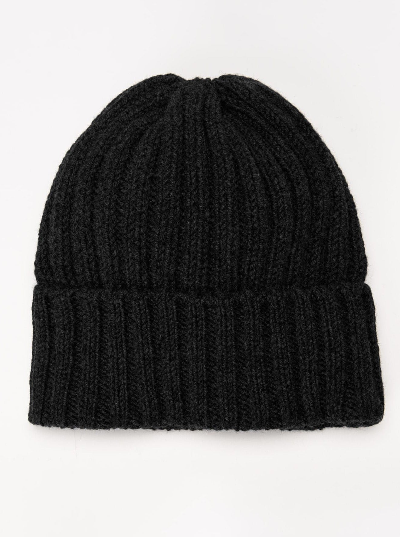 black rib merino beanie