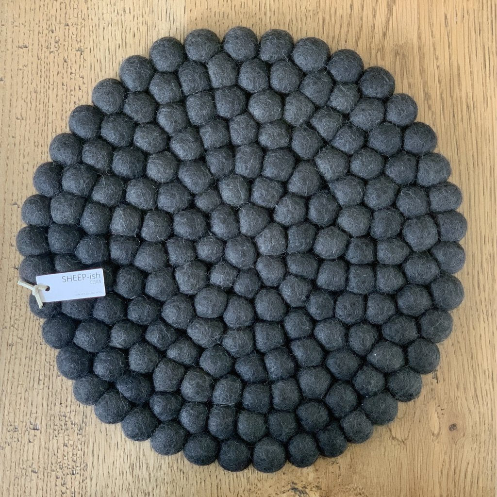 felted wool pot holder slate grey