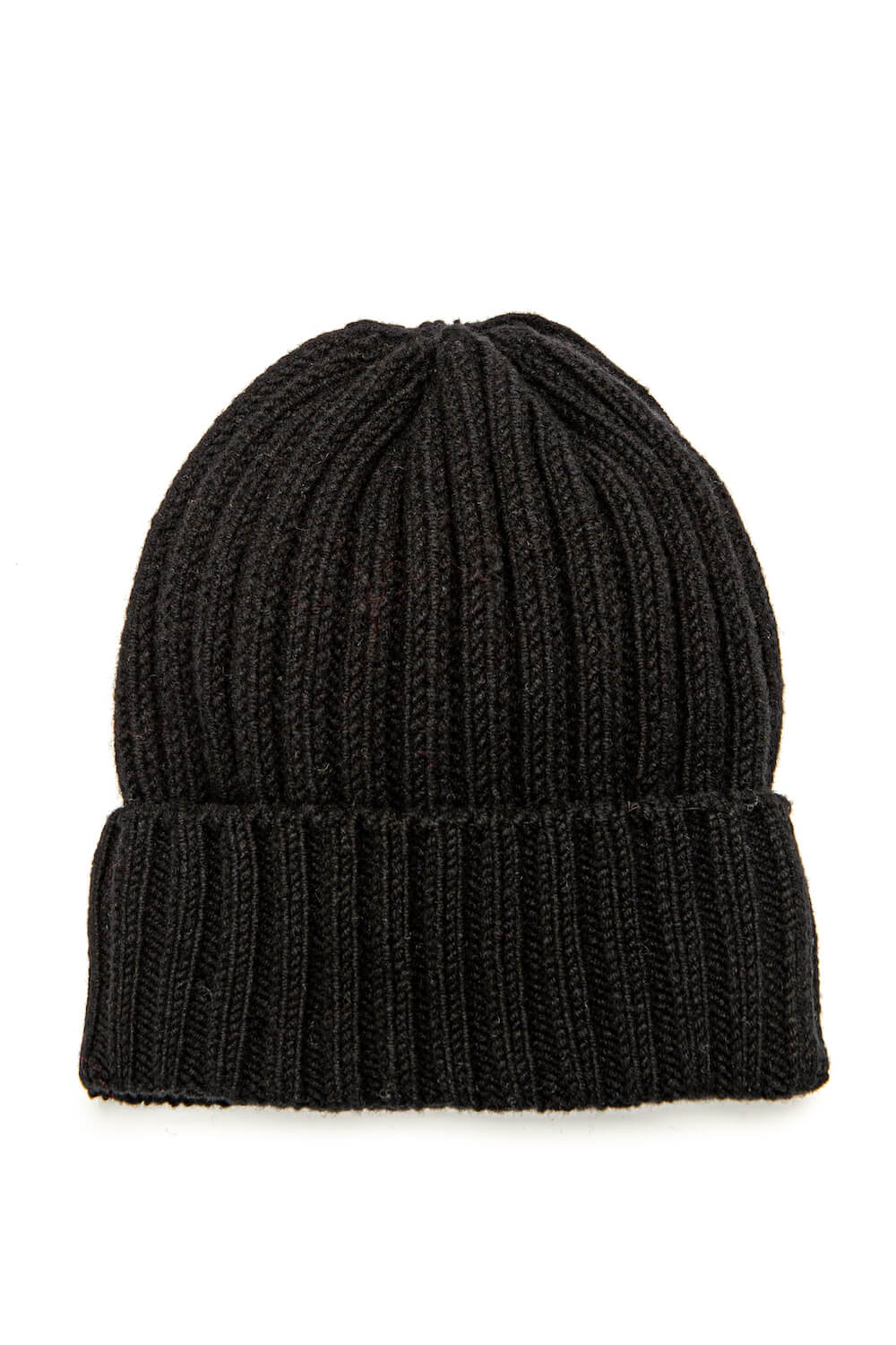 black rib merino beanie