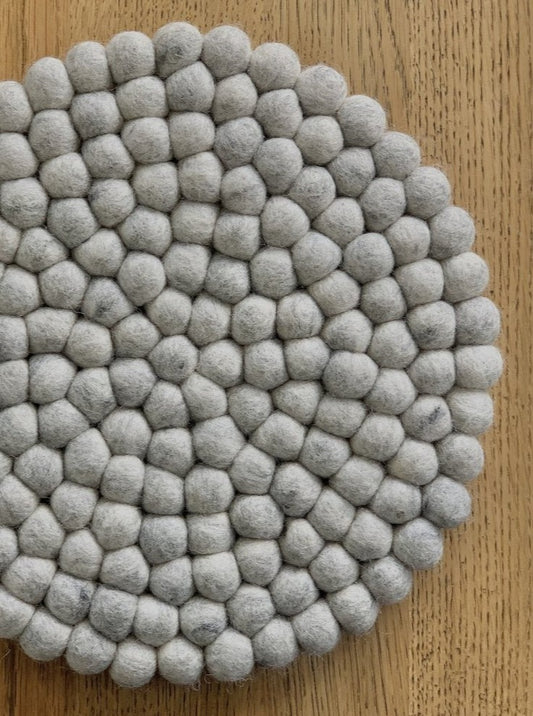 felted wool pot holder grey marle