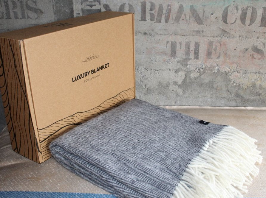 Wool blanket with box