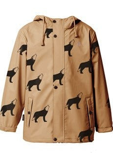 waterproof kids jacket brown front