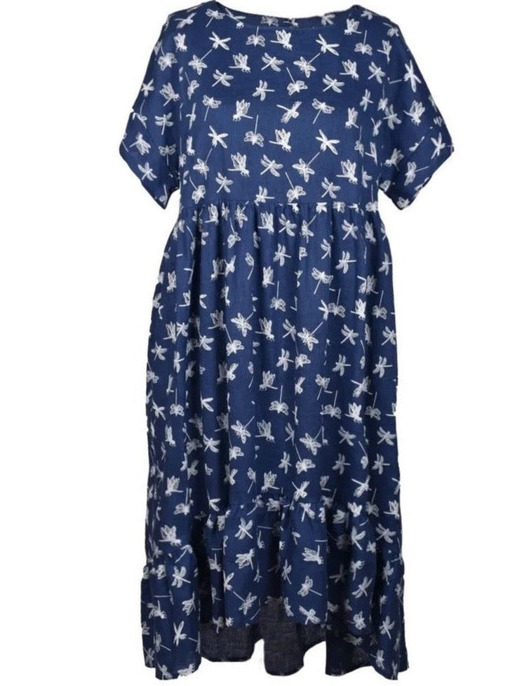 blue dragonfly dress front