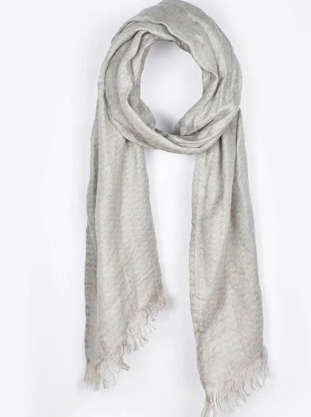 light blue herringbone scarf