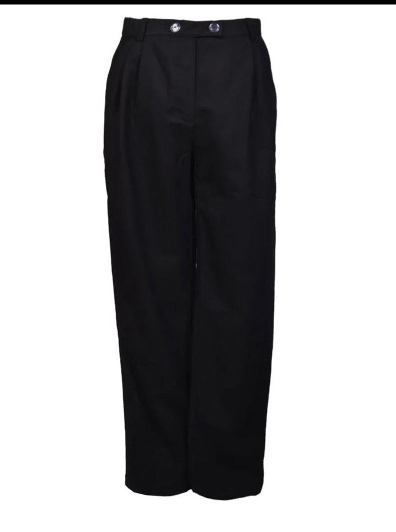 Linen pant black front