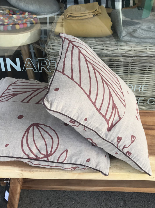 printed linen cushion