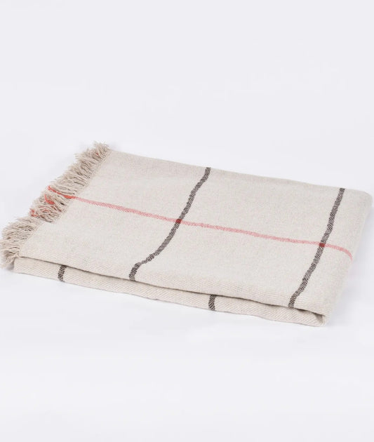 beige linen wool throw