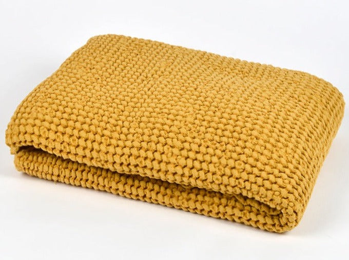 Waffle hand towel mustard