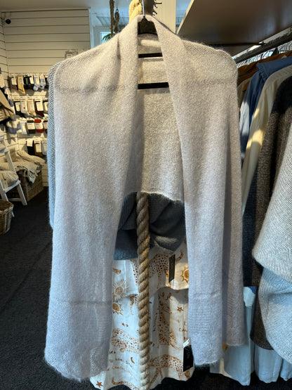Mohair Shawl Scarf Light Grey