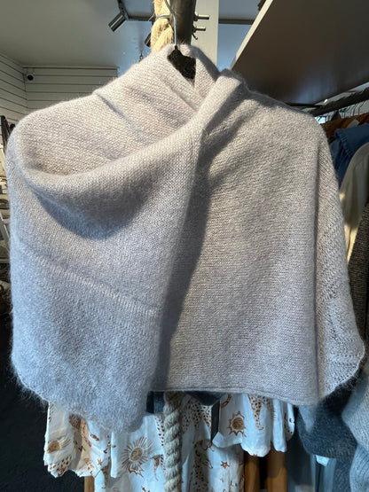 Mohair Shawl Scarf Light Grey
