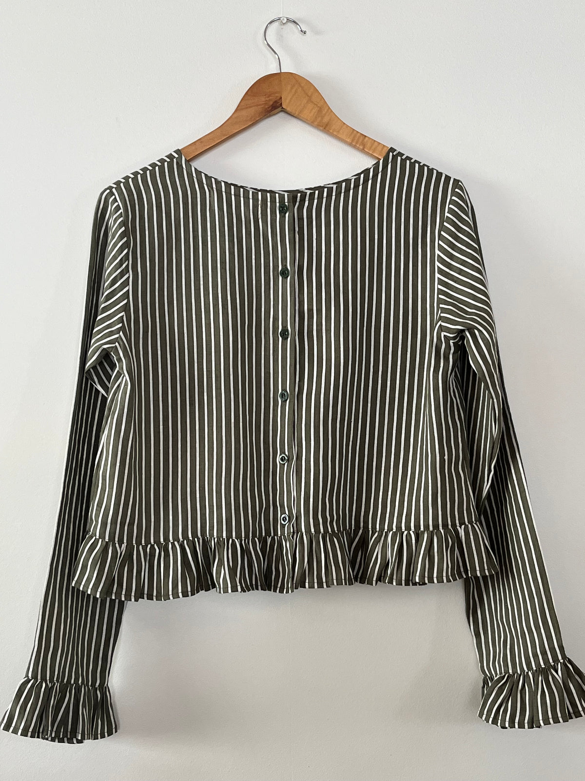 Freddie Top Striped Linen Green