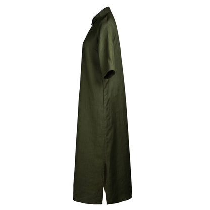 Linen Maxi Dress Marie Khaki
