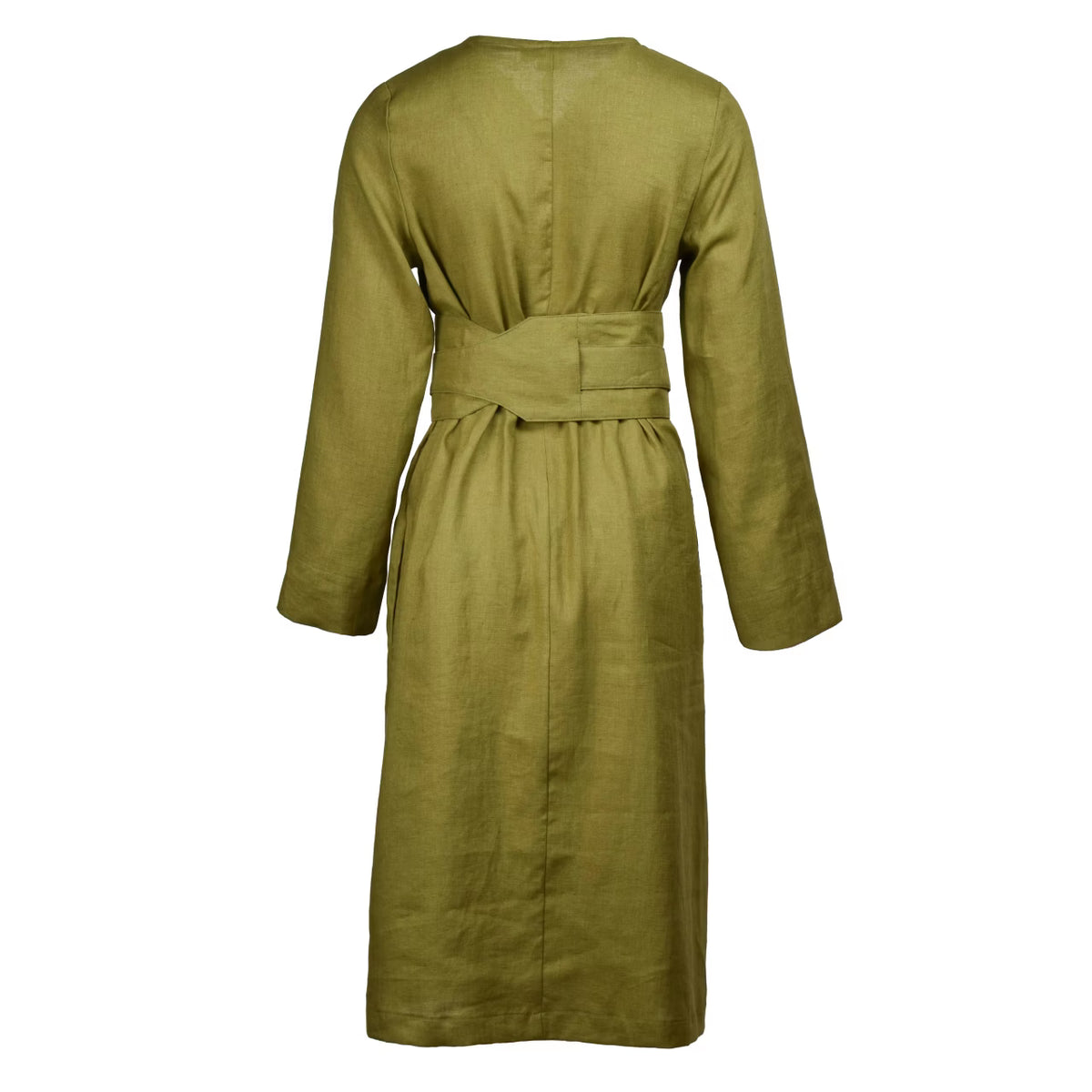 Linen Dress Rosie Moss Green