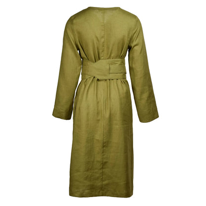 Linen Dress Rosie Moss Green
