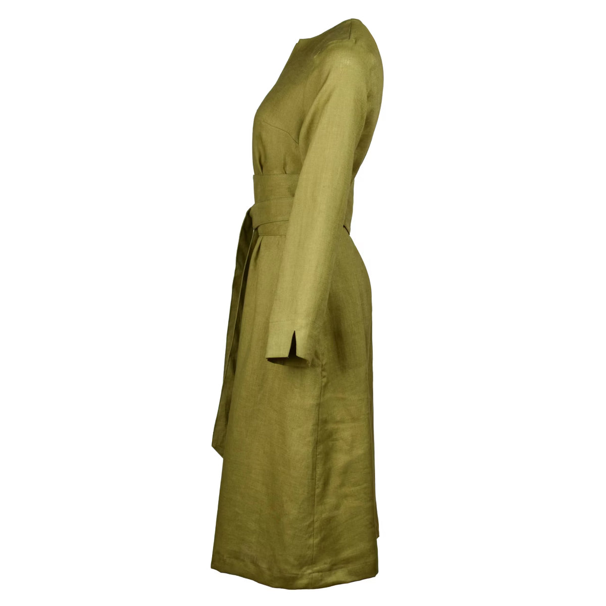 Linen Dress Rosie Moss Green