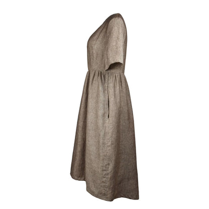 Linen Dress Ruth Mushroom Brown