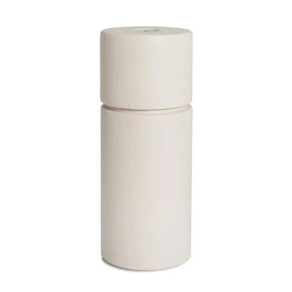 Modern light beige wooden salt or pepper grinder with minimalist cylindrical design