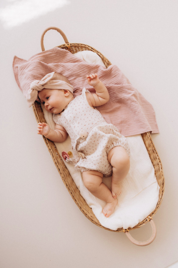 Muslin Romper Pink Flowers