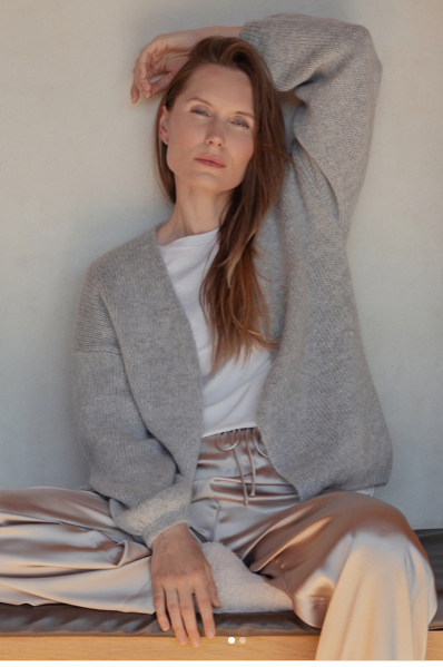 Mohair Merino Cardigan Amanda Light Grey