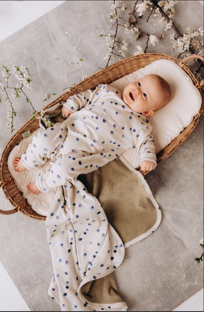 Organic Cotton Terry Blanket Blueberry