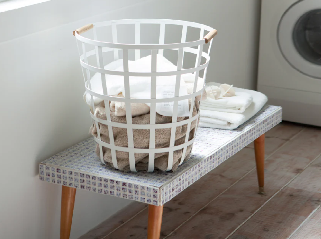 Yamazaki |  Tosca  Laundry  Basket Round  White
