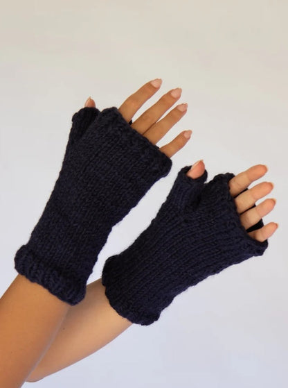 Val fingerless gloves navy