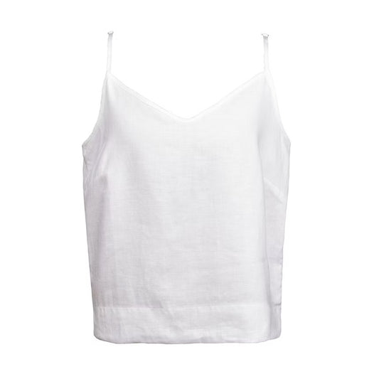 Linen Strap Top Adi White