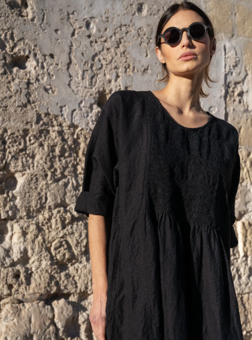 Annabelle Dress Linen One Size Black