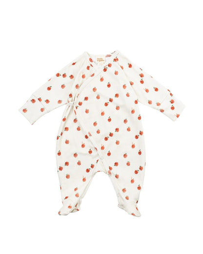 Organic Cotton Wrap Sleepsuit Apple