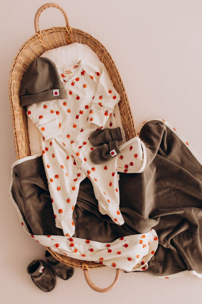 Organic Cotton Wrap Sleepsuit Apple